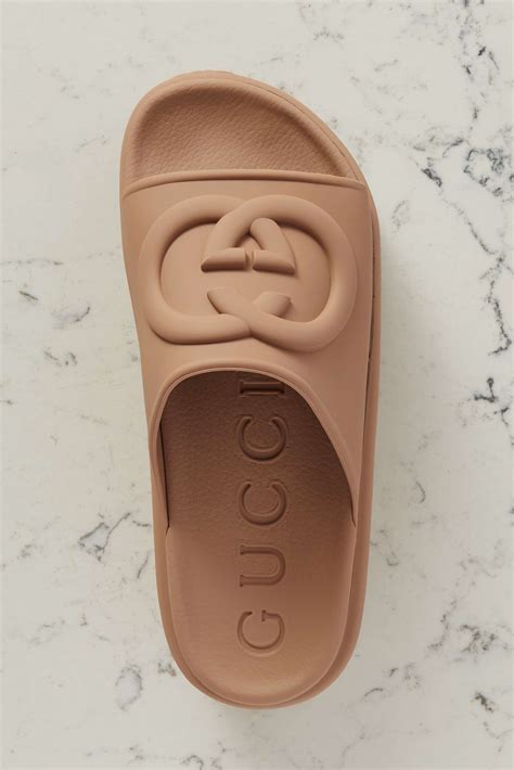 gucci rubber slides|Gucci Miami rubber platform slides.